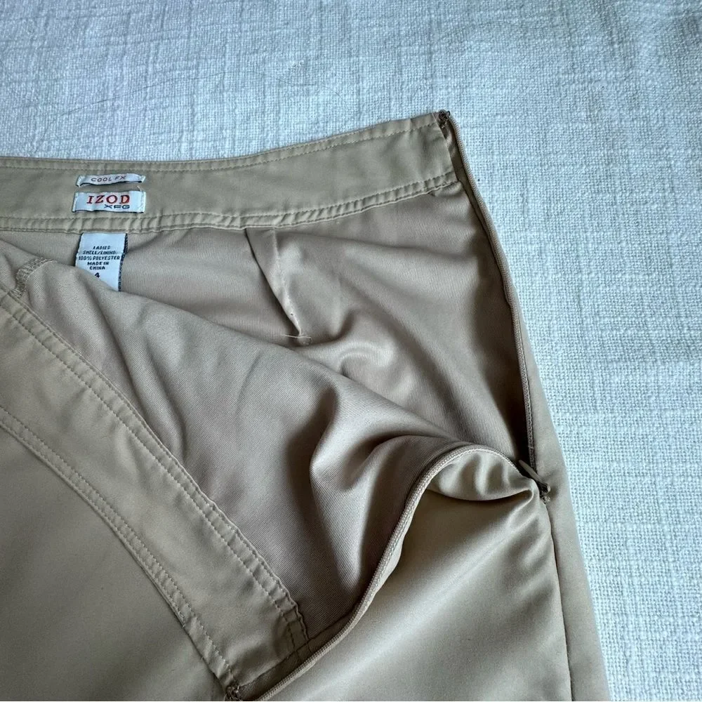 Izod XFG Skort Cream Womens Cool FX Golf Sporty Pockets Size 4 NWOT